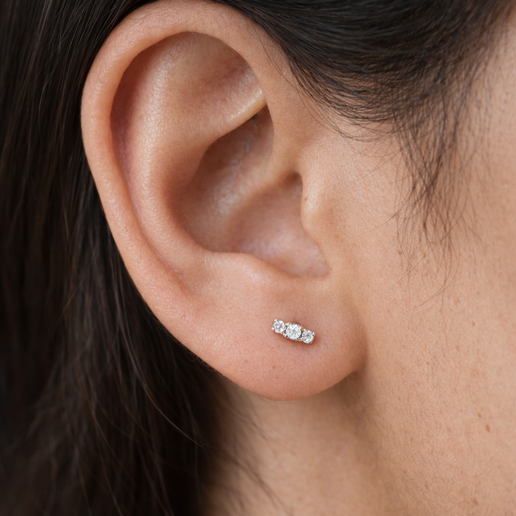 Petite Diamond Line Studs