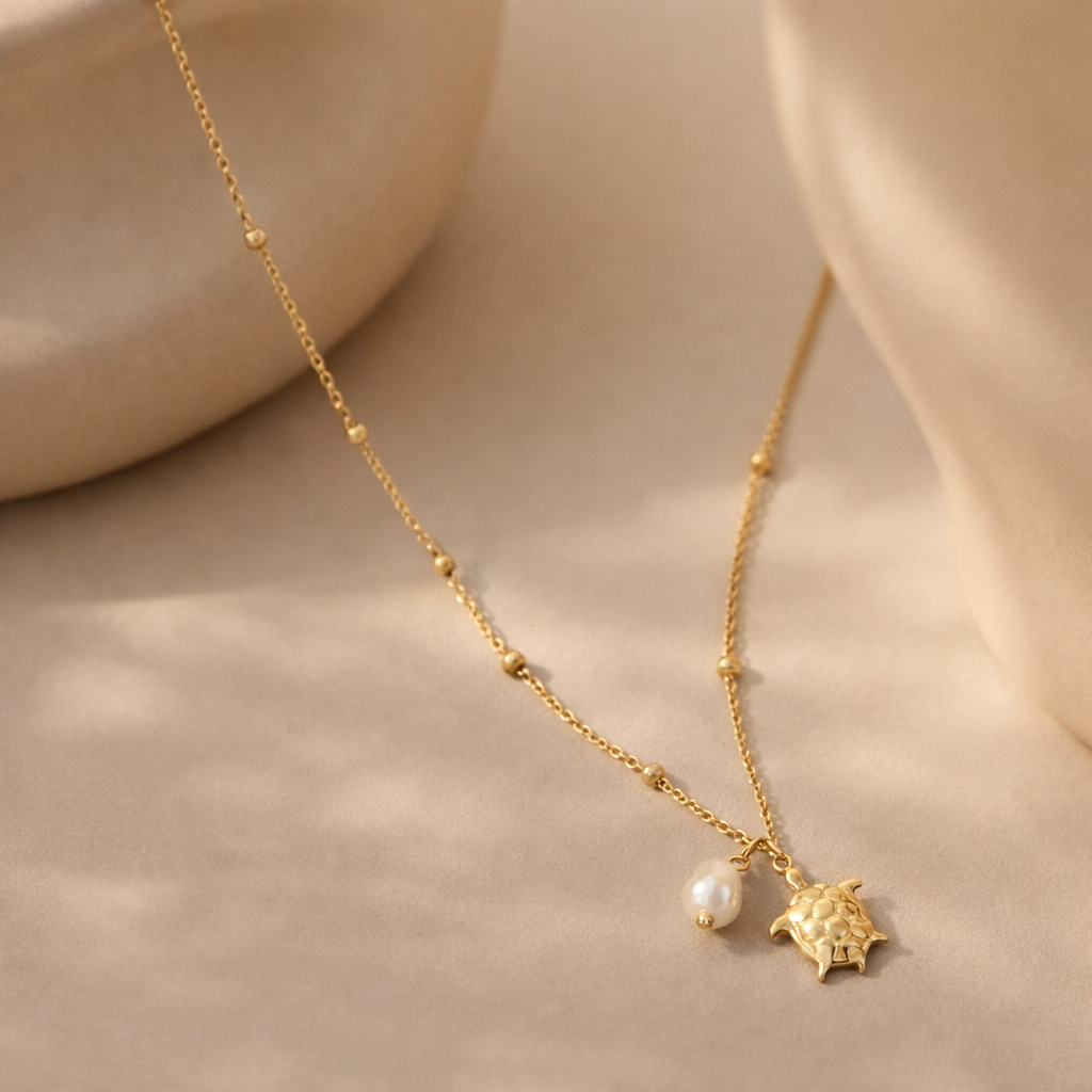 Turtle Pearl Necklace