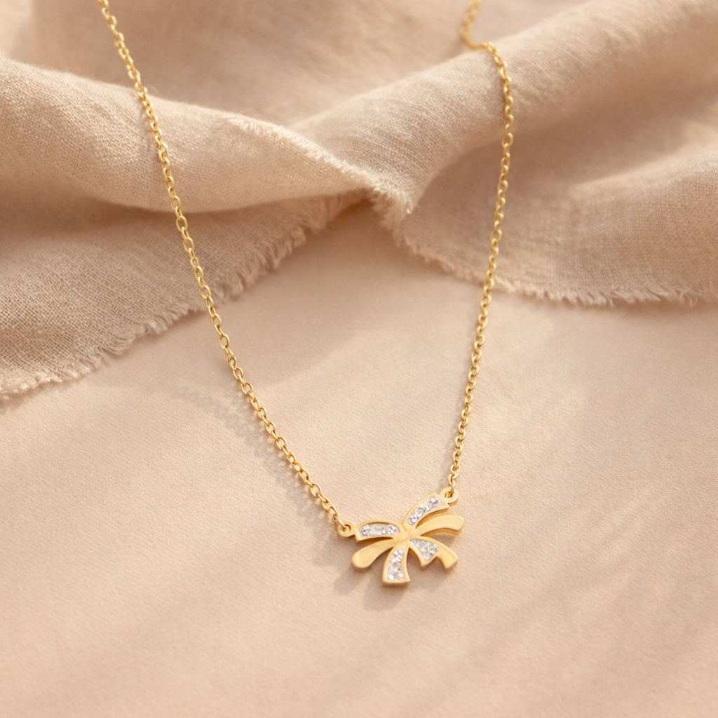 Bow Diamond Necklace