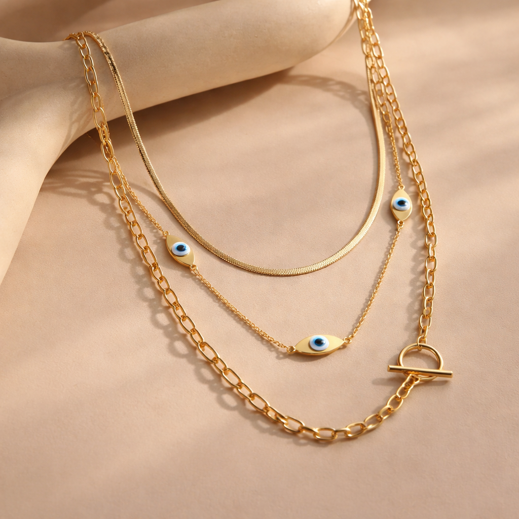 Layered Evil Eye Necklace