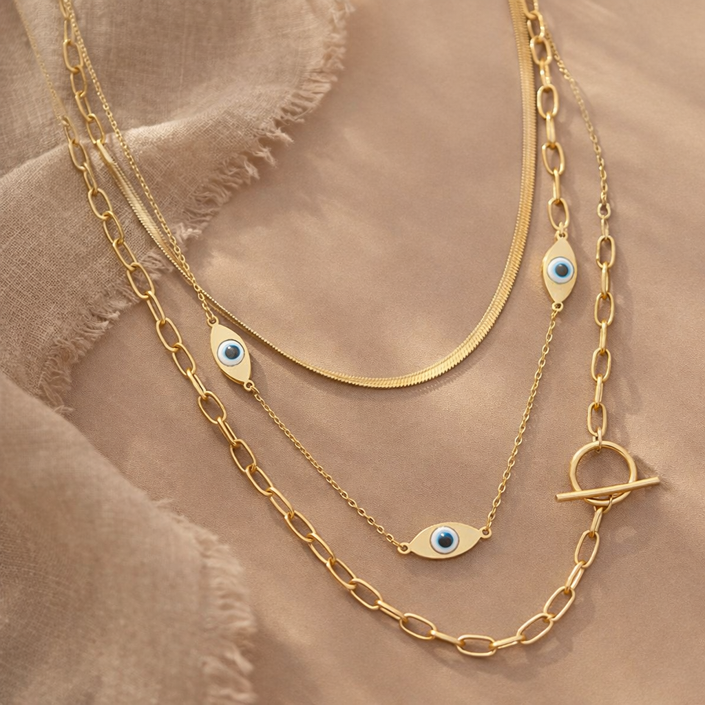 Layered Evil Eye Necklace