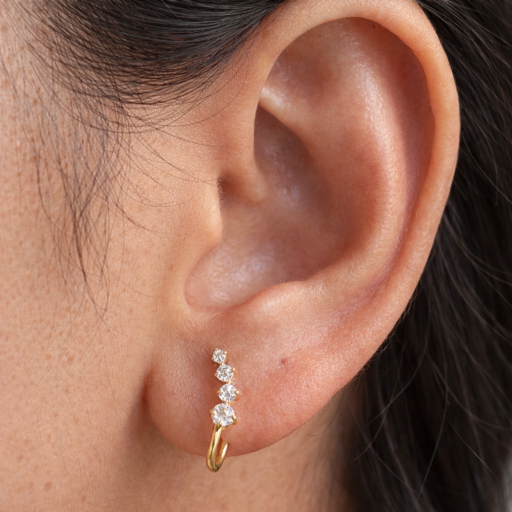 Curved Sparkle Studs