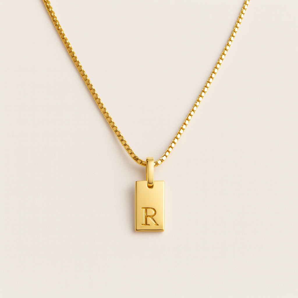 Mini Tag Initial Necklace