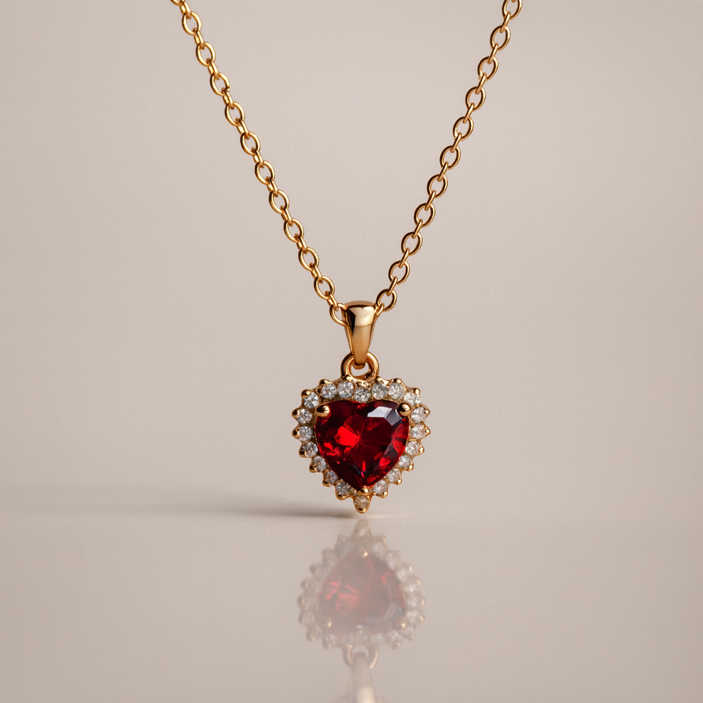 Ruby Heart Necklace