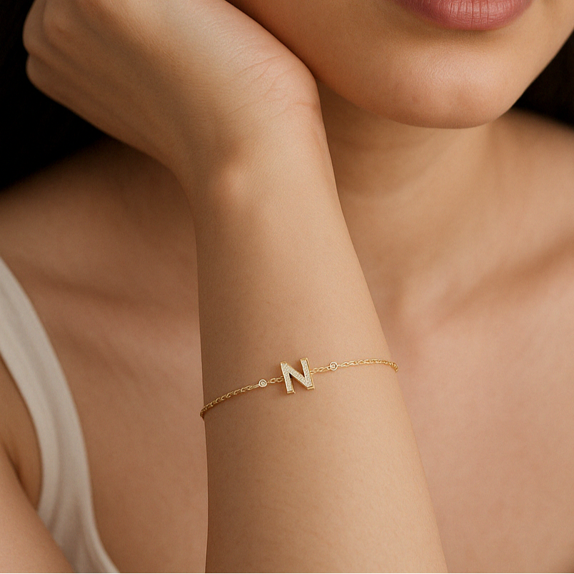 Single Letter Bracelet