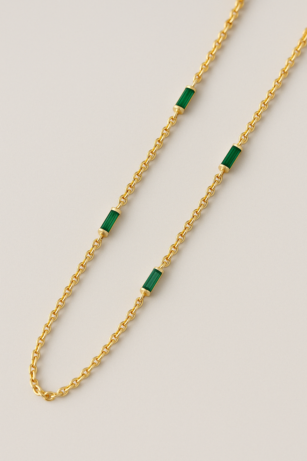 Emerald Baguette Necklace