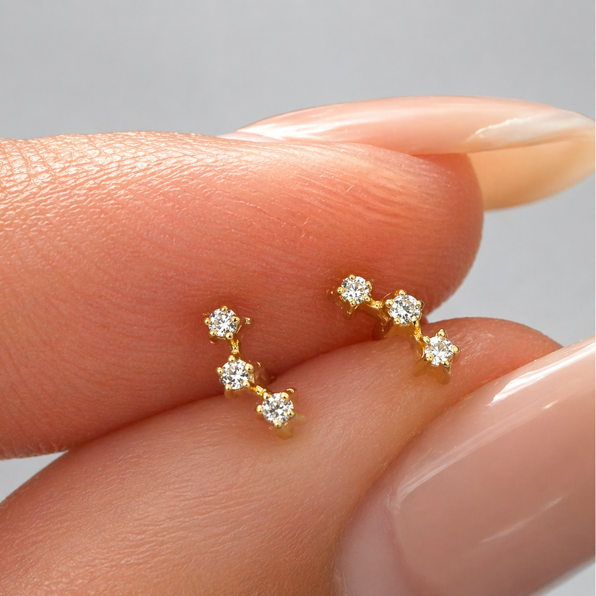 Petite Diamond Curve Studs