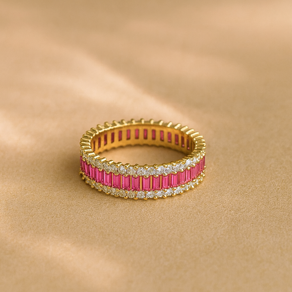 Rose Quartz Eternity Ring