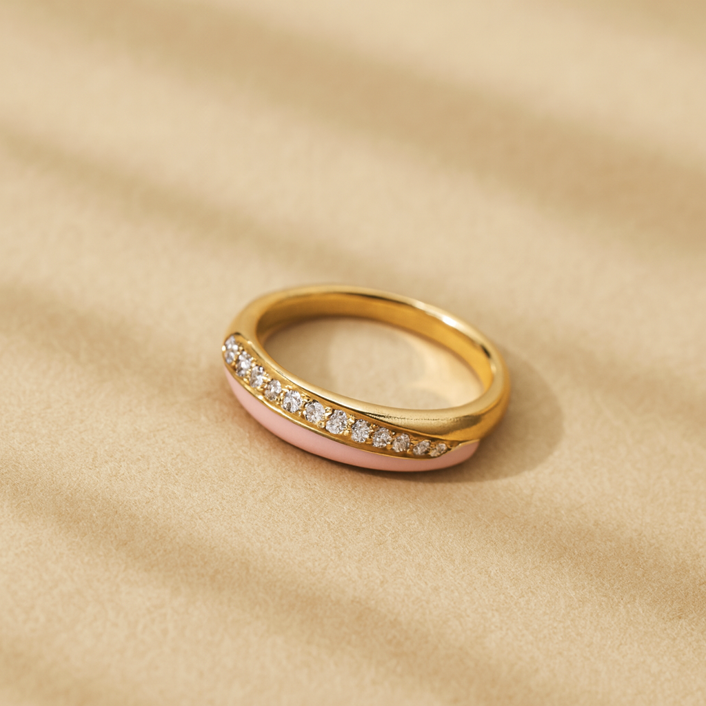Enamel Diamond Ring