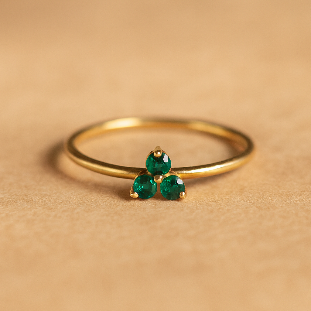 Emerald Trio Ring