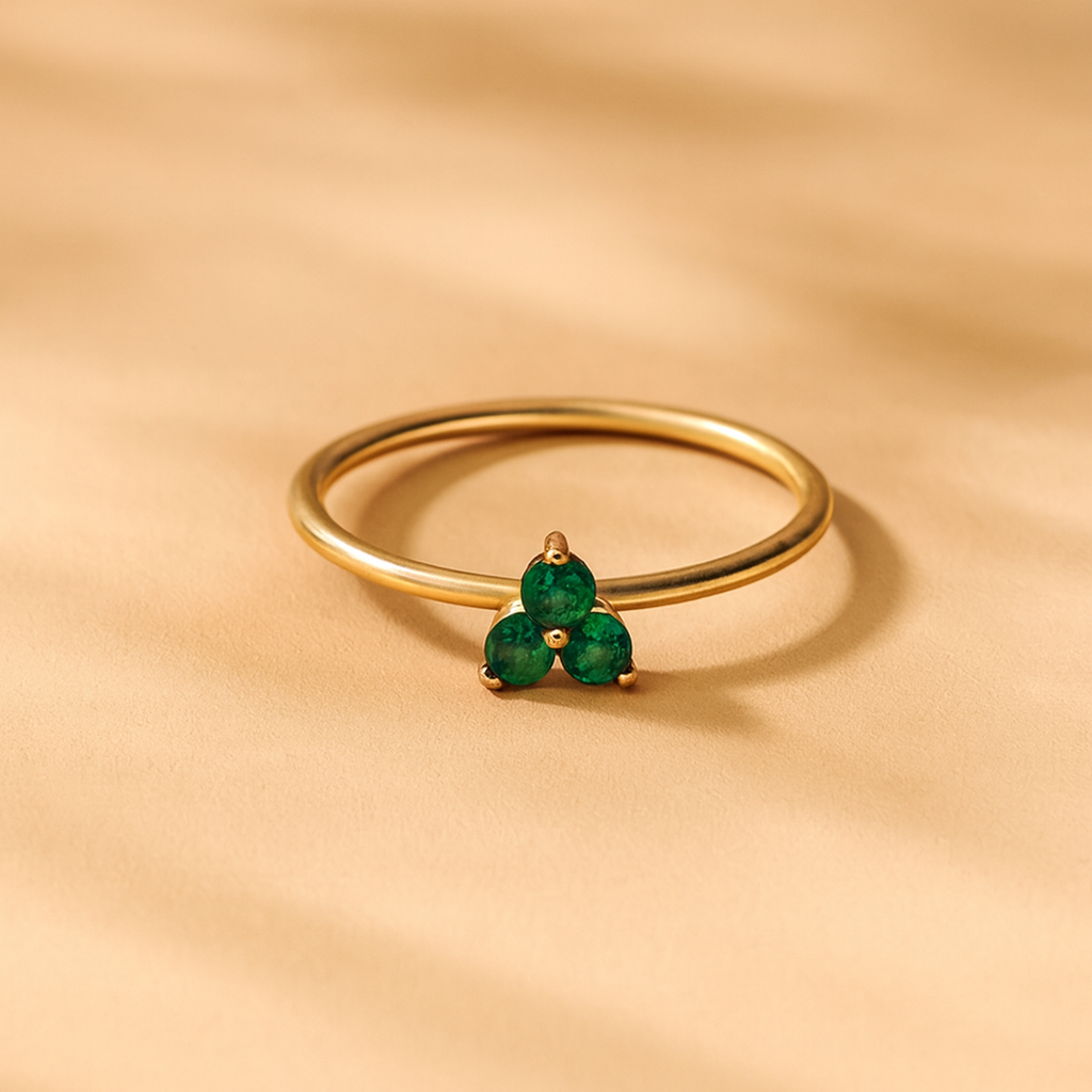 Emerald Trio Ring