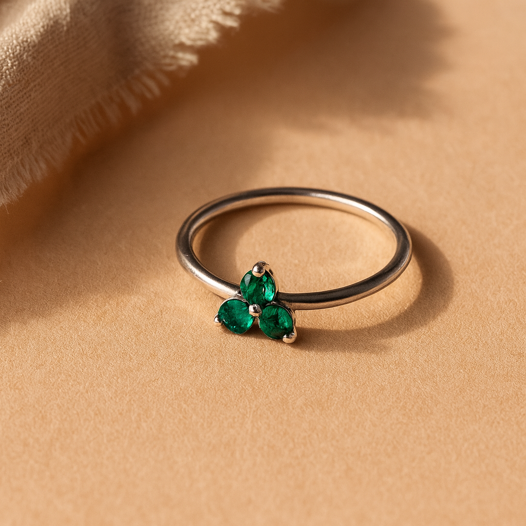 Emerald Trio Ring