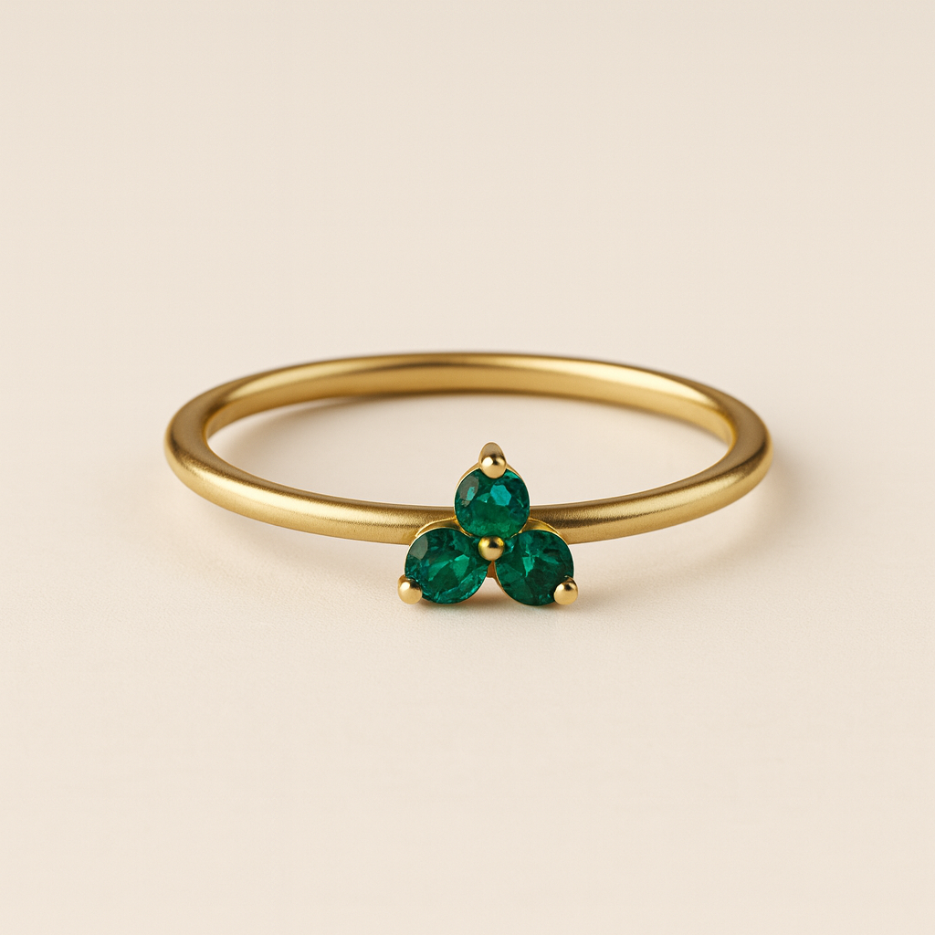 Emerald Trio Ring