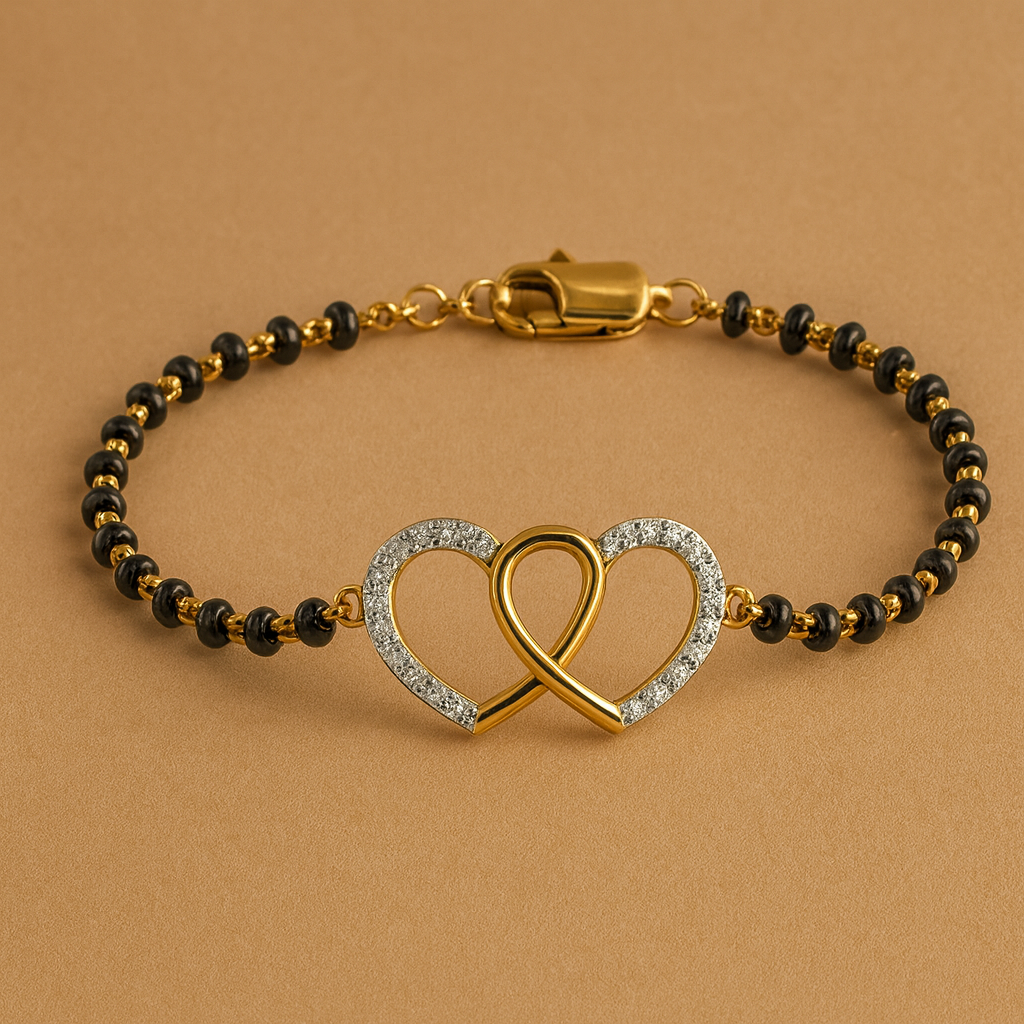 Double Heart Hand Mangalsutra