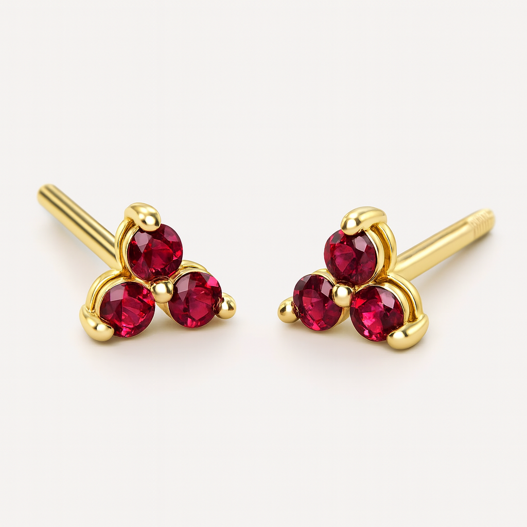 Ruby Trio Studs