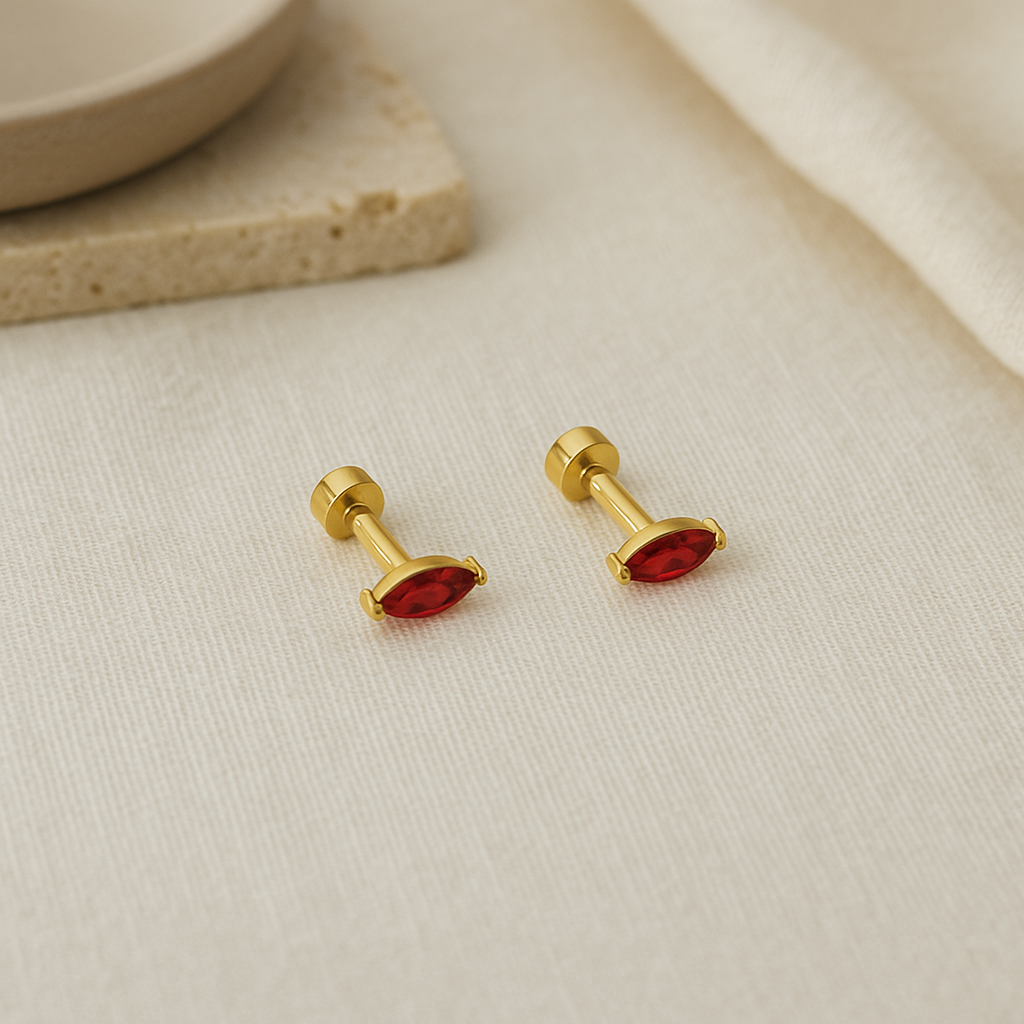 Ruby Marquise Studs