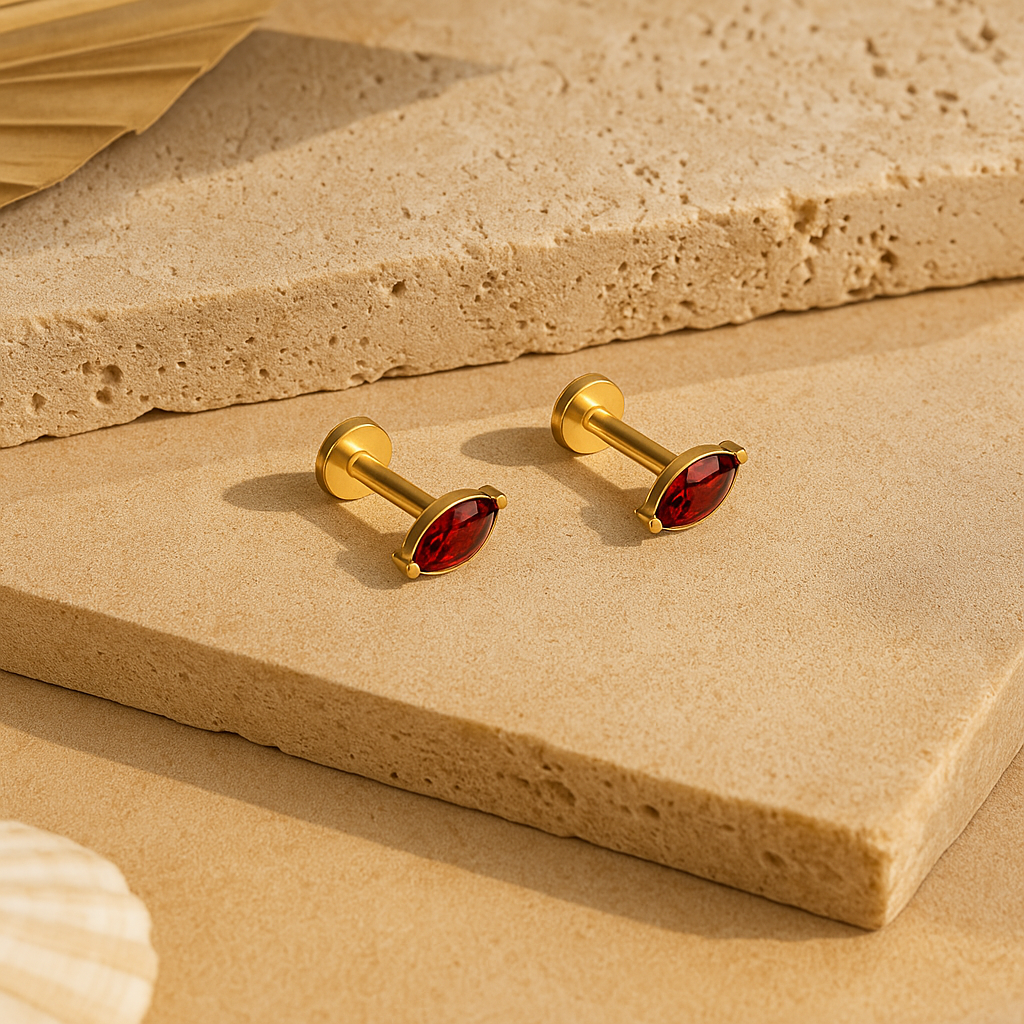 Ruby Marquise Studs