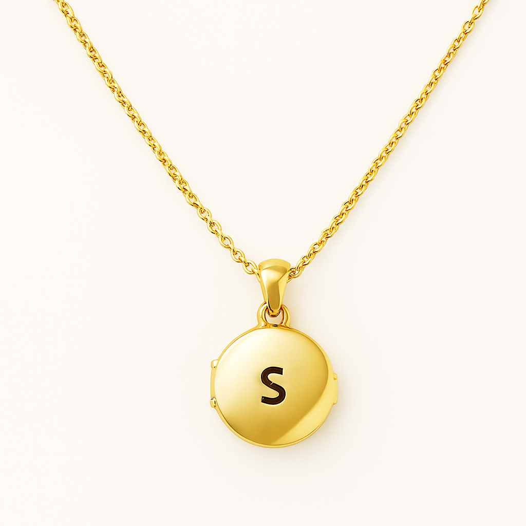 Initial Picture Locket Necklace