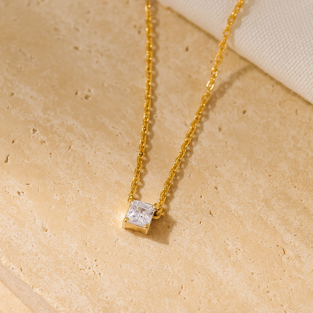 Square Diamond Necklace