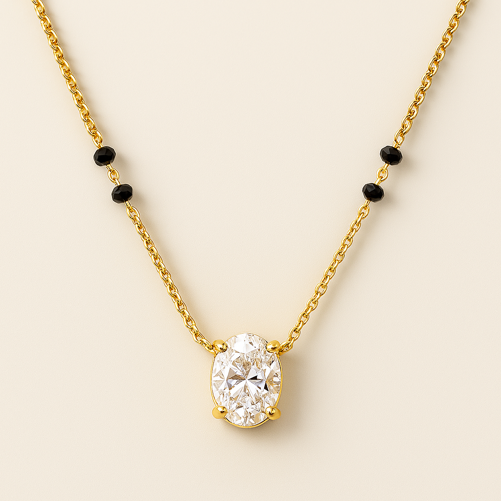 Oval Diamond Mangalsutra