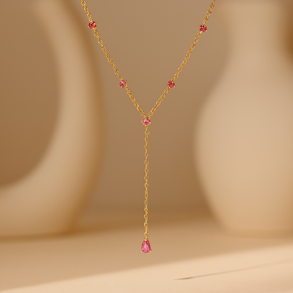 Ruby Lariat Necklace