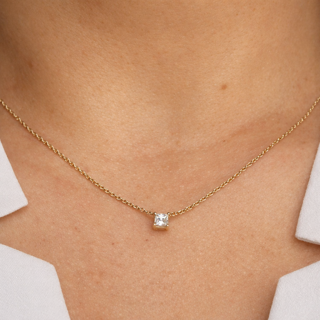 Square Diamond Necklace