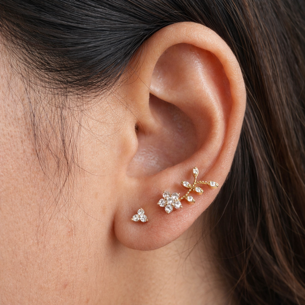 Fluer Petal Diamond Studs