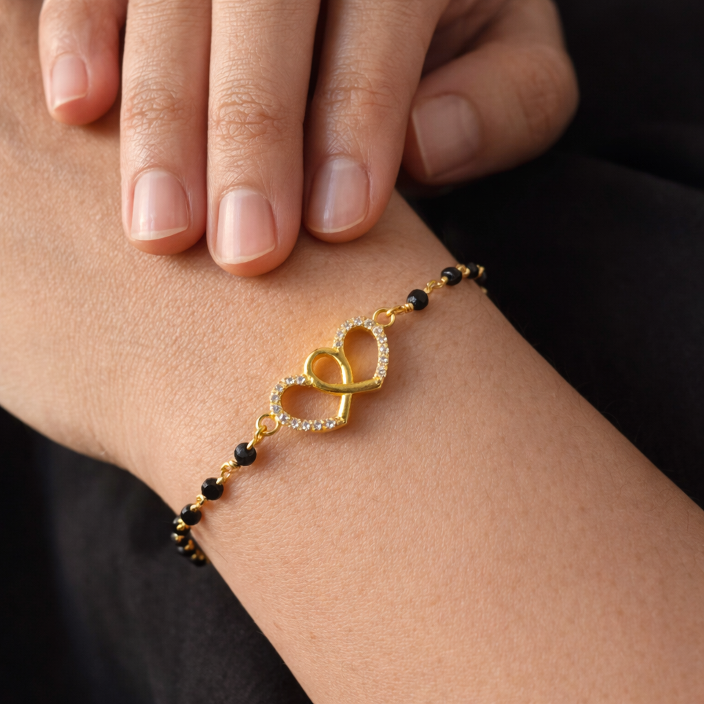 Double Heart Hand Mangalsutra