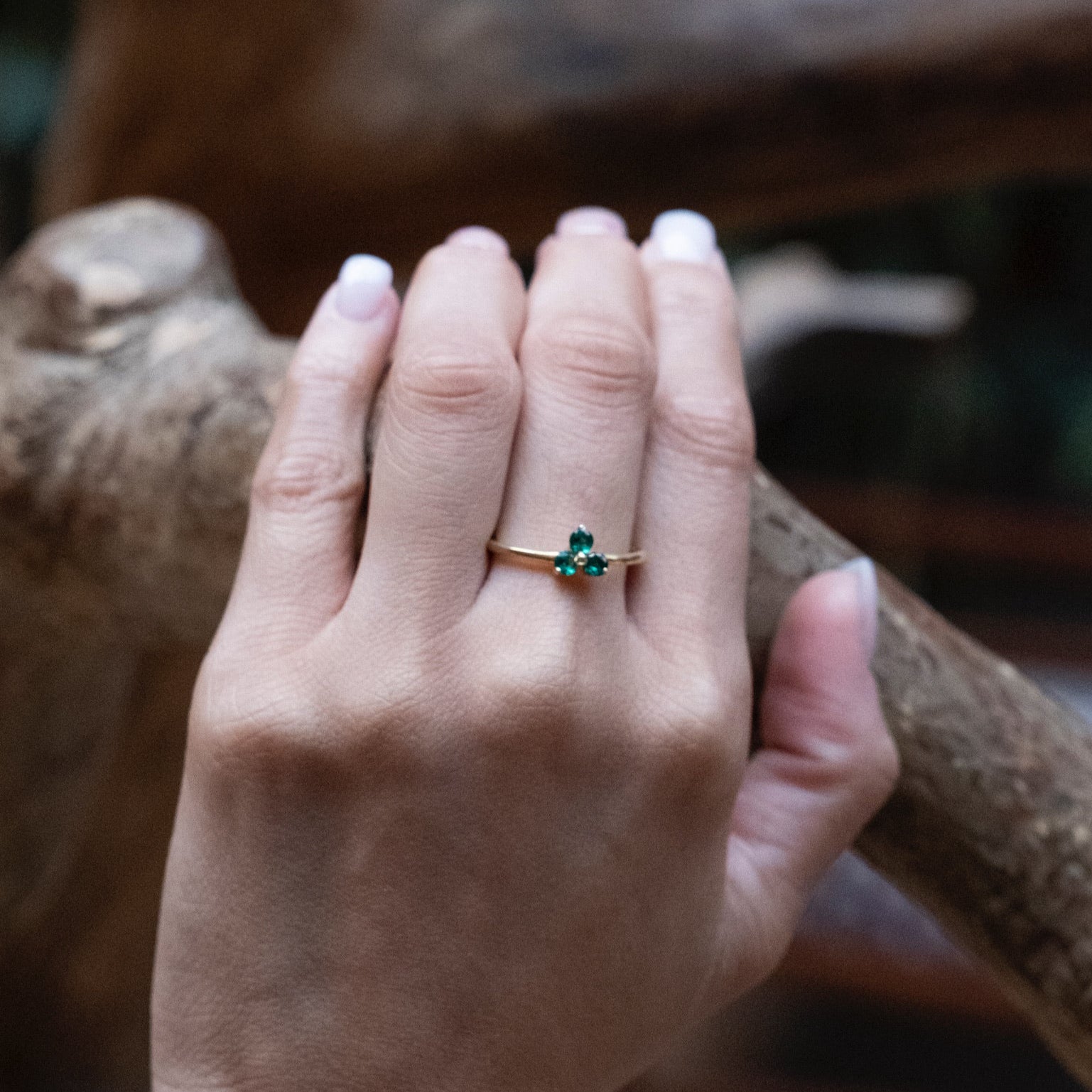 Emerald Trio Ring