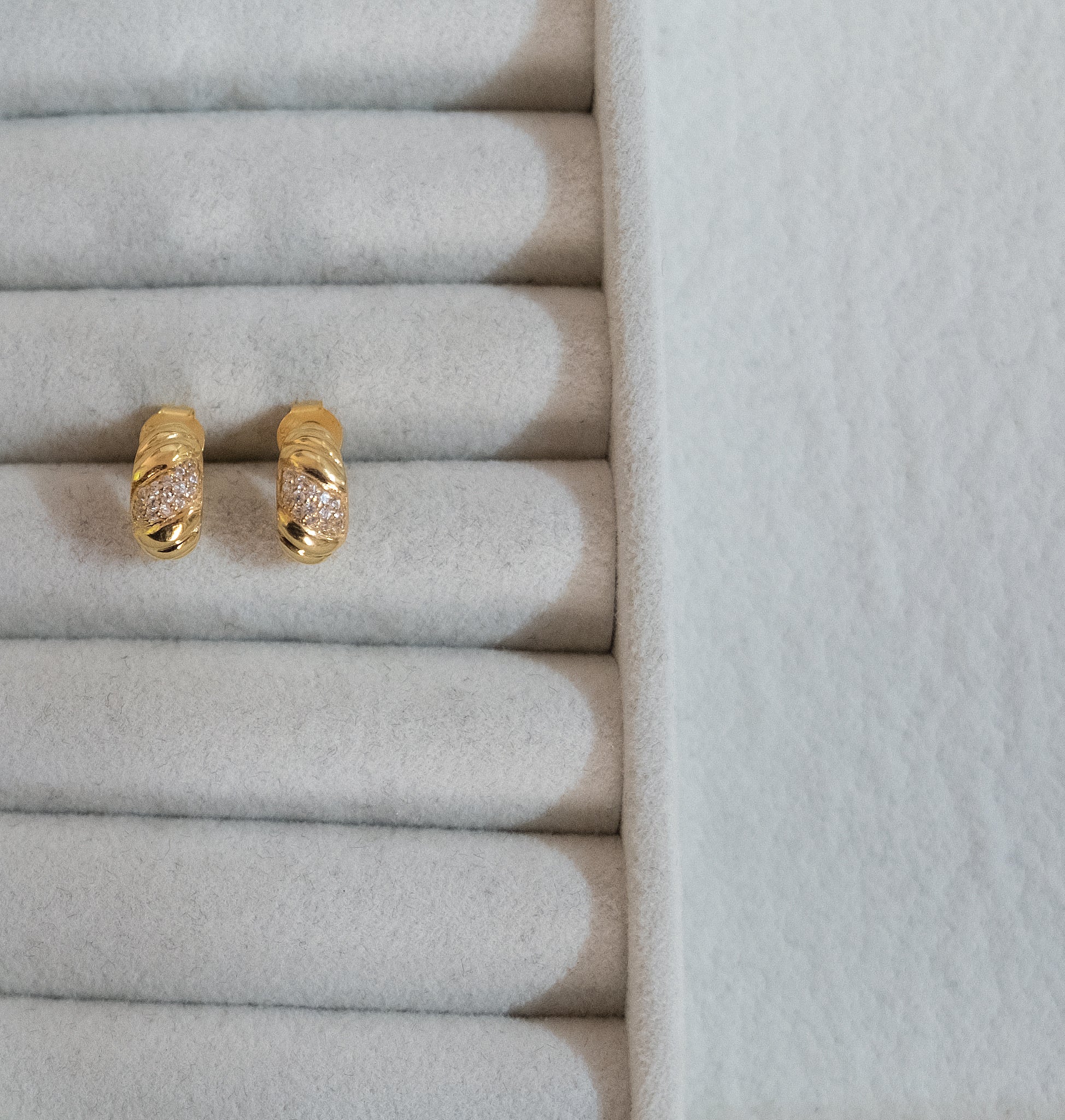 Mini CZ Braided Hoops Earring