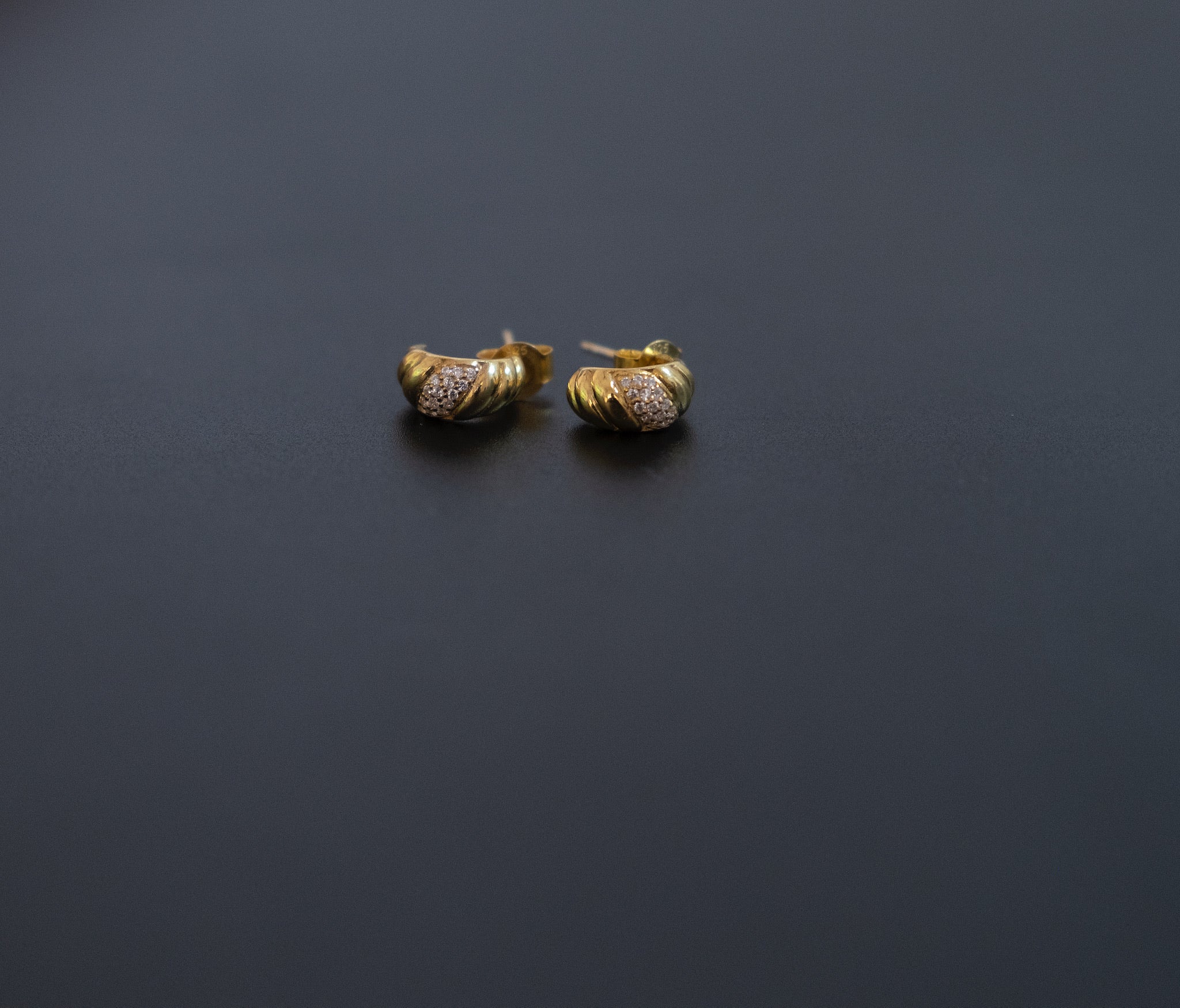 Mini CZ Braided Hoops Earring