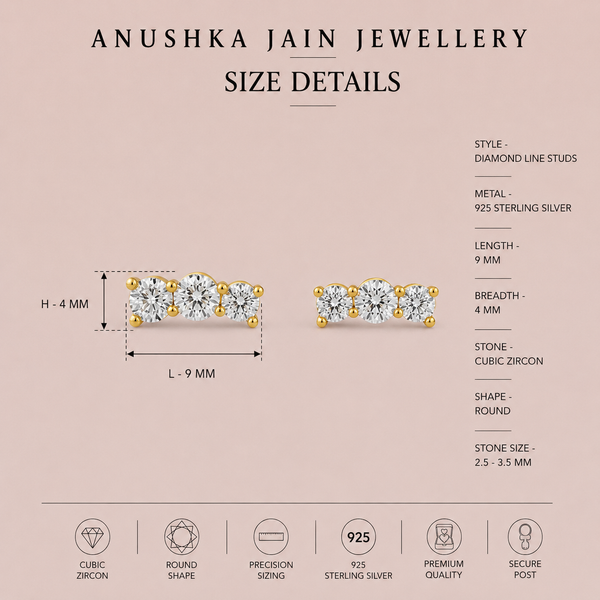 Diamond Line Studs