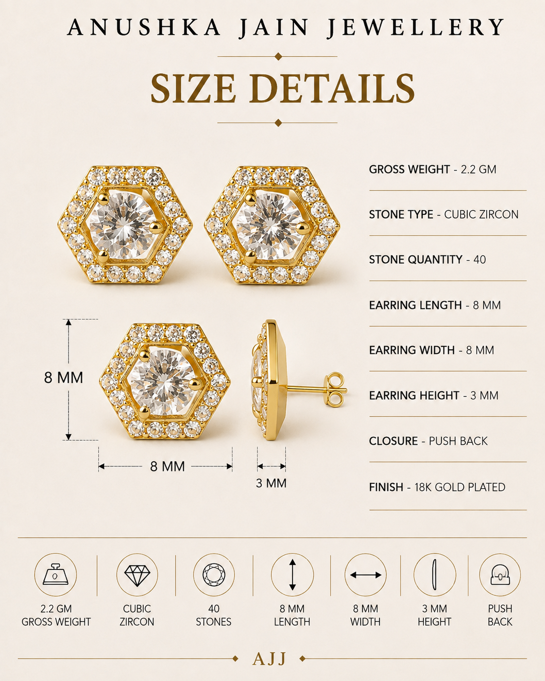 Diamond Octa Studs