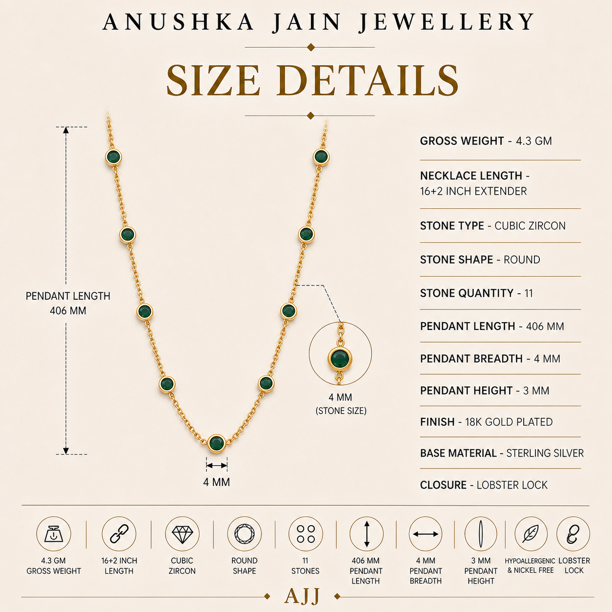 Emerald Drop Necklace