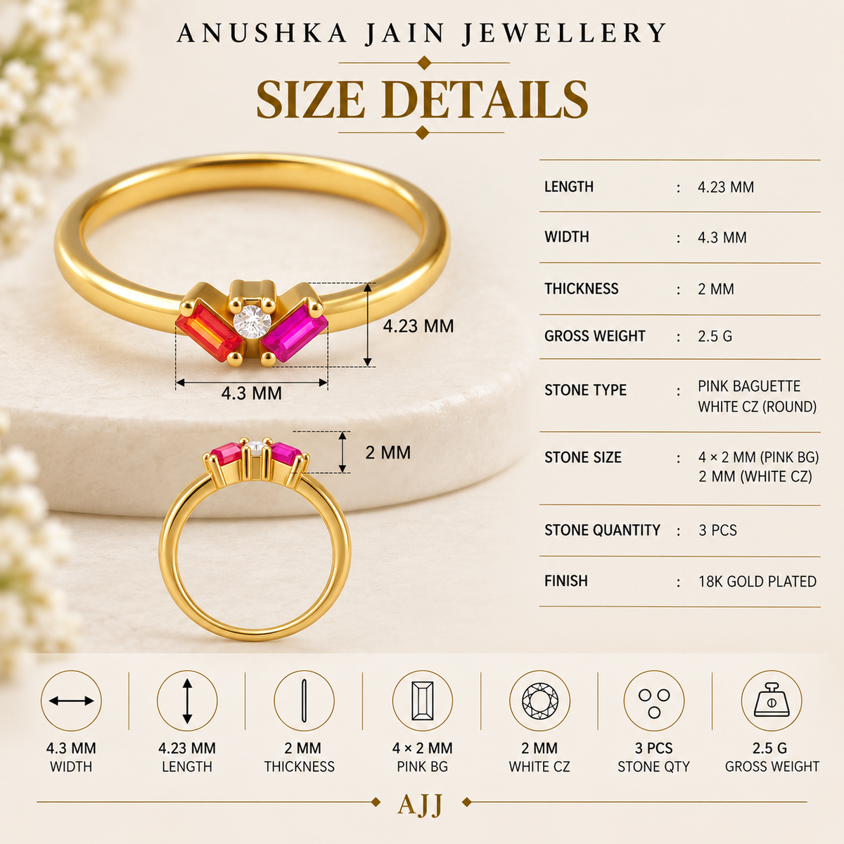 Floral Cascade Ring