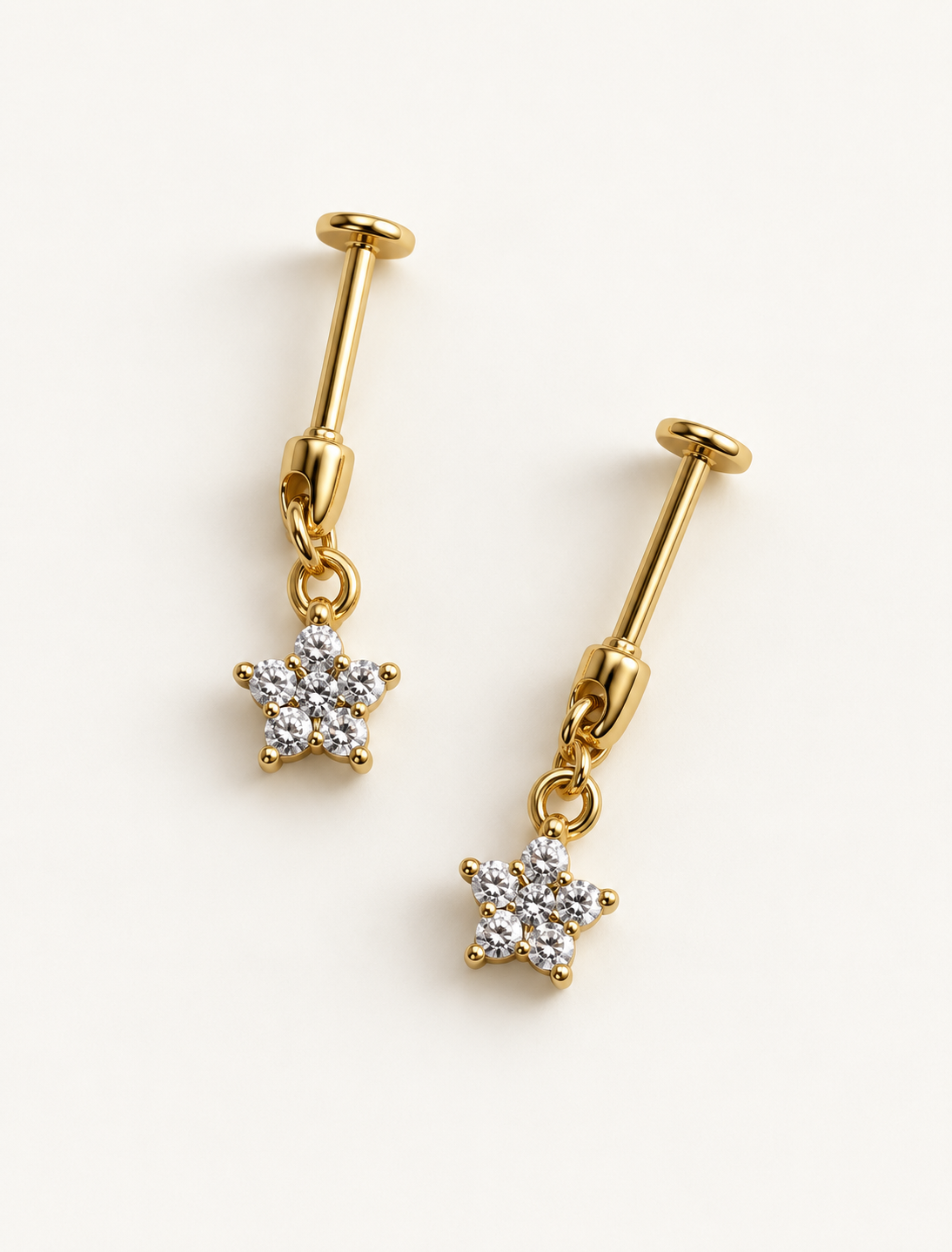 Flower Drop Hanging Stud