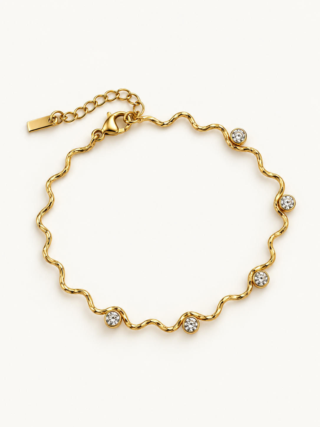Wave Solitaire Bracelet