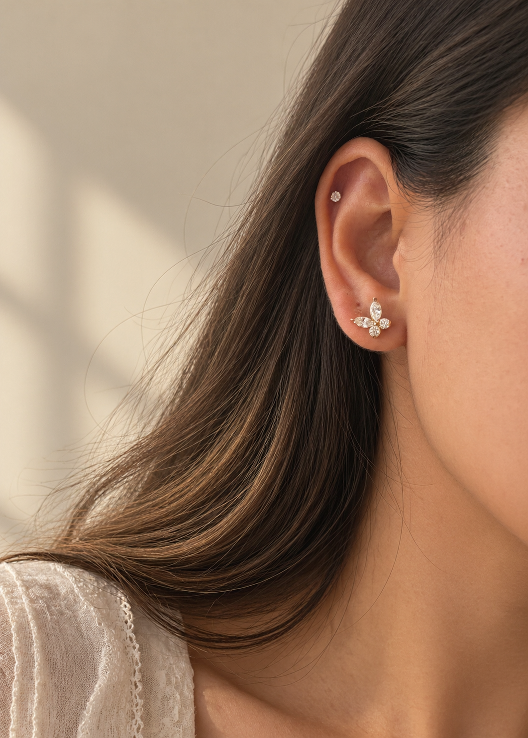 Sparkle Butterfly Stud