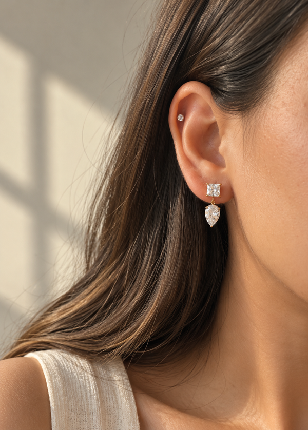 Princess Pear Drop Stud
