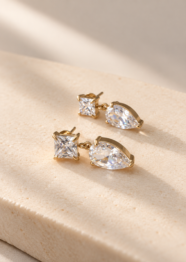 Princess Pear Drop Stud