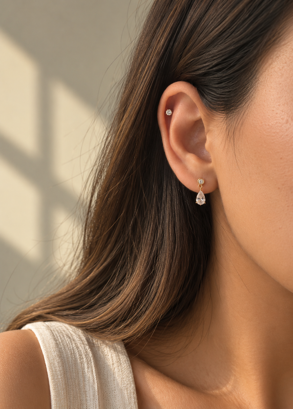 Mini Pear Drop Stud