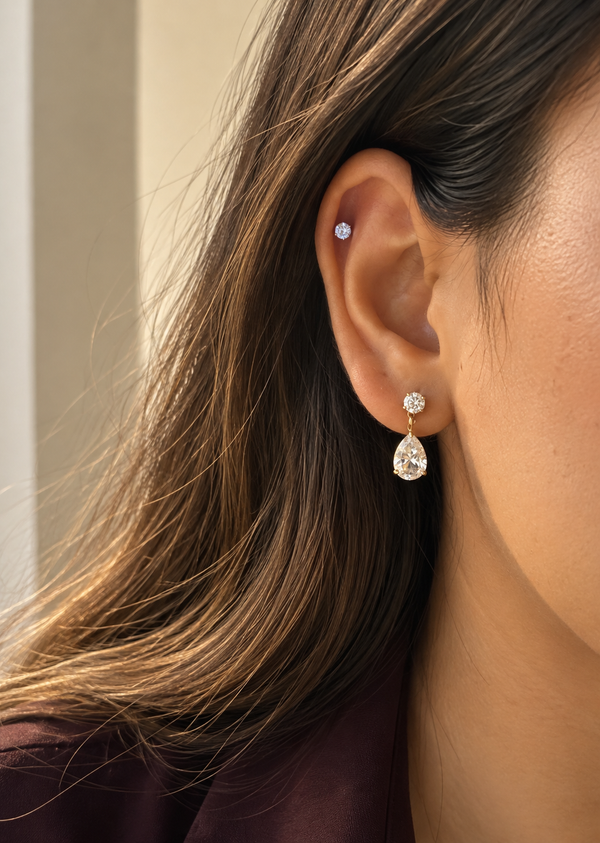 Round Pear Drop Earring