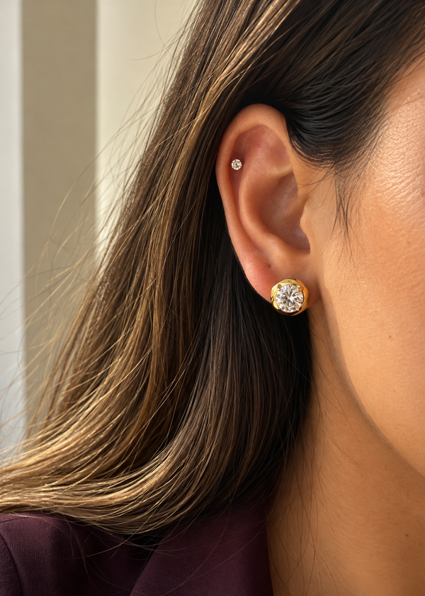 Misu Bezel Solitaire Stud