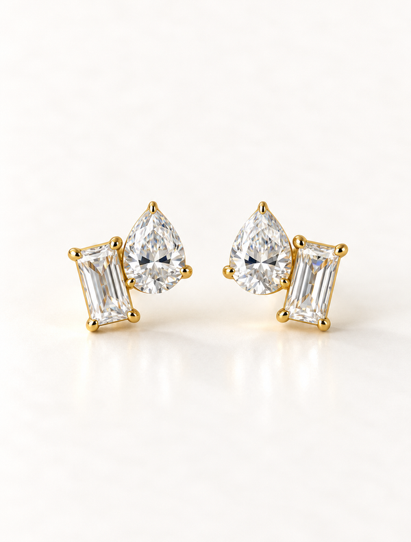 Pear Rectangle Stud