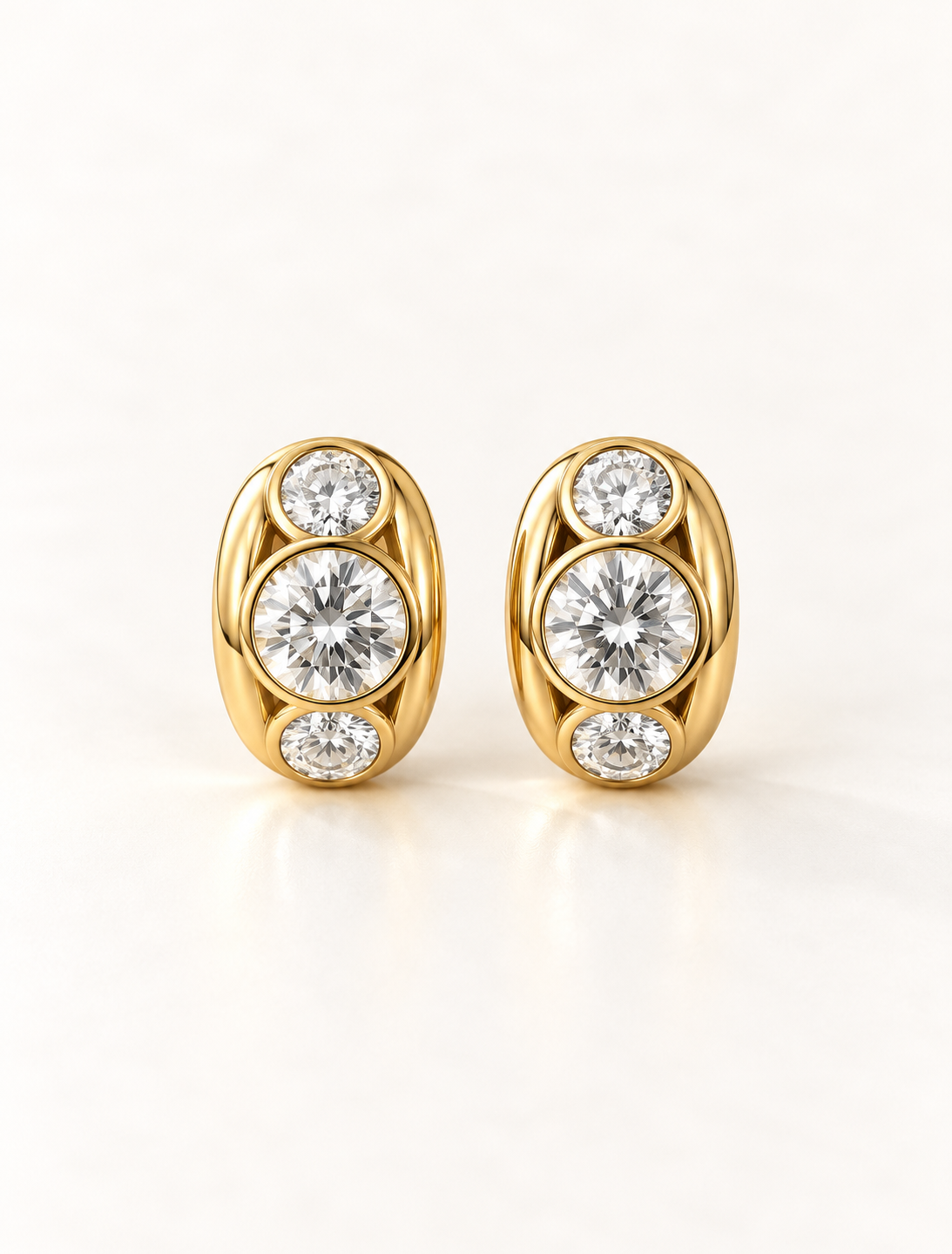 Oval Halo Statement Stud