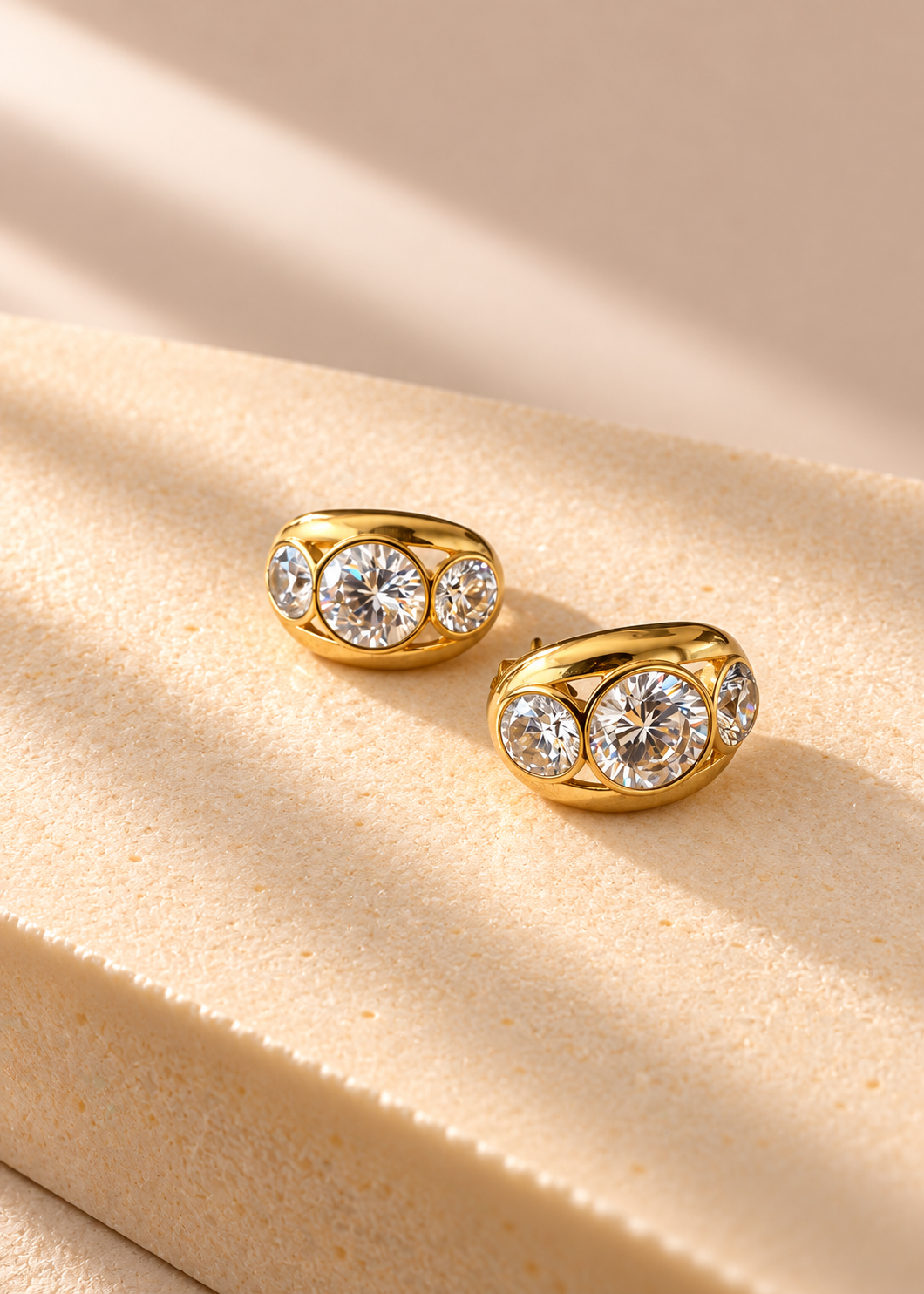 Oval Halo Statement Stud