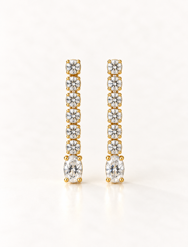 Tennis Line Drop Earring