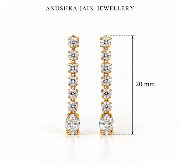 Tennis Line Drop Earring