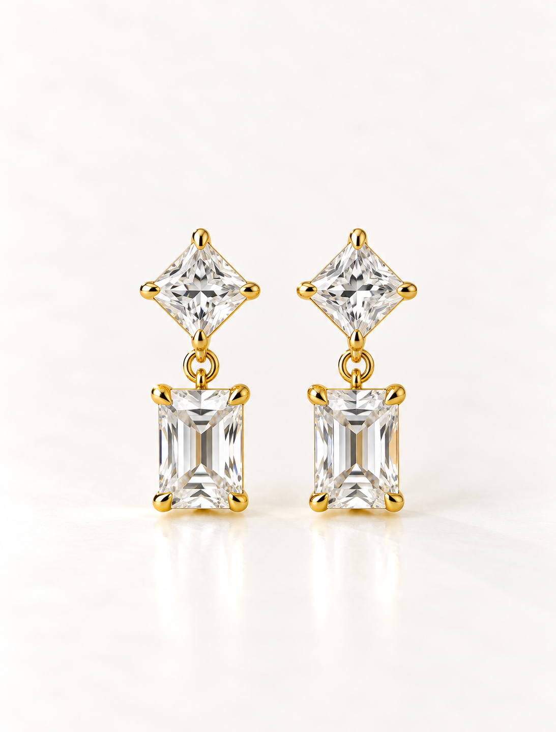 Princess Rectangle Drop Earring
