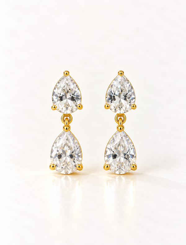 Double Pear Drop Earring